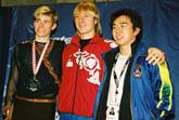 Победитель и призёры "Skate Canada". С Джеффри Баттлом (серебро) и Такеши Хондой (бронза).