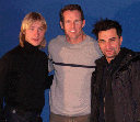 С американским конькобежцем-спринтером Дэном Дженсеном (чемпионом ОИ-1994) и Ари Закаряном.